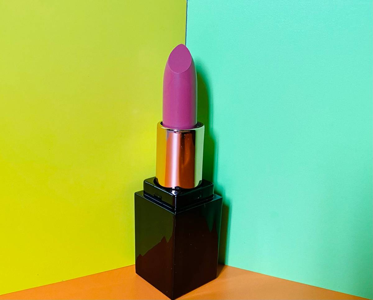 Side-by-side comparison showing long-wear everyday lip shade from lip crayon vs faded lipstick
